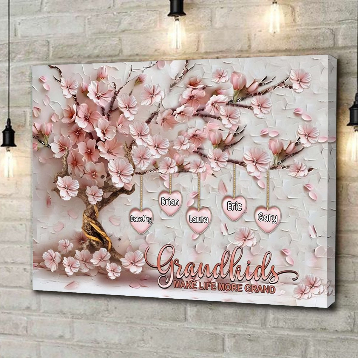 Celebrate Family Love! 'Grandkids Make Life Grand' - Personalized Grandma Canvas And Poster