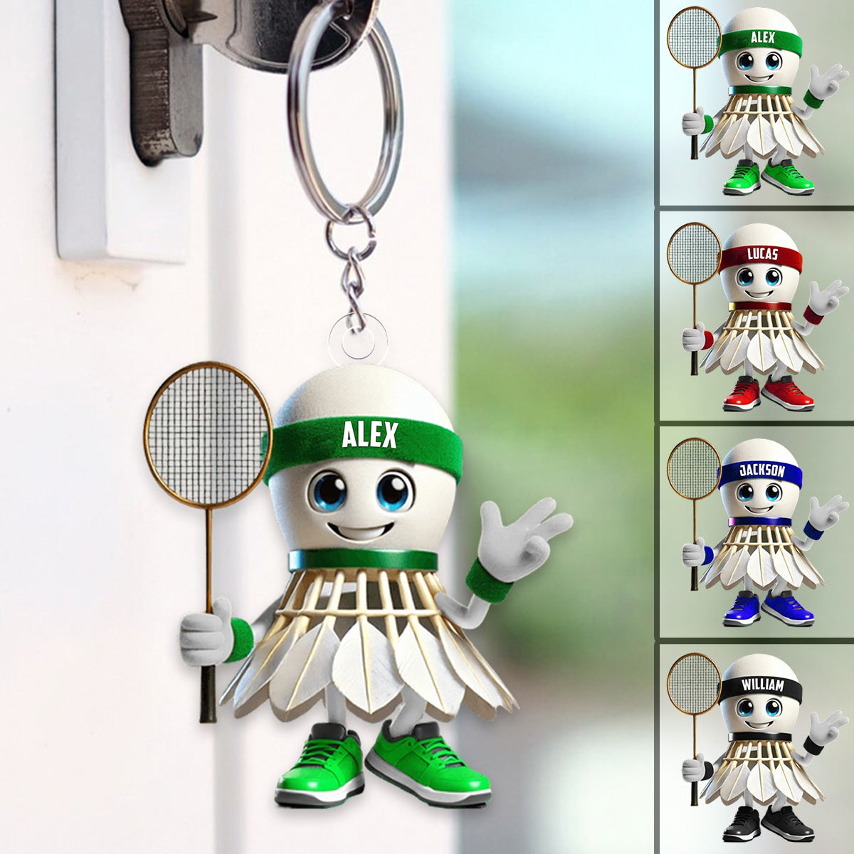 Personalized Badminton Keychain, Gift For Badminton Lover