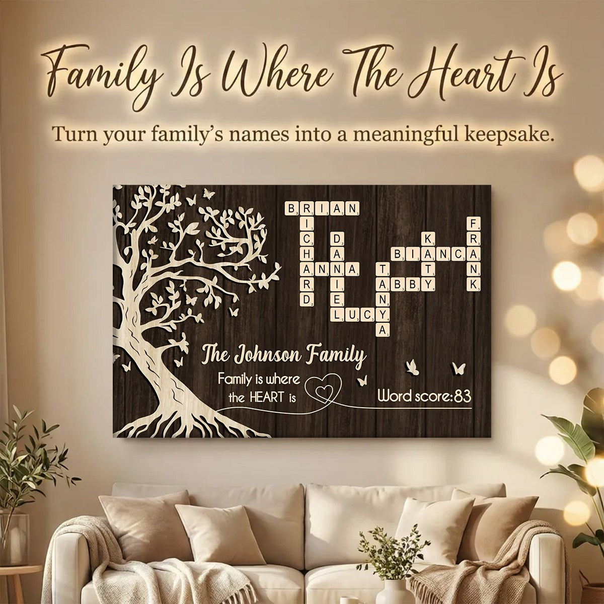 Family is Where the Heart is - Personalized Poster - Sentimental Gift for Loved Ones
