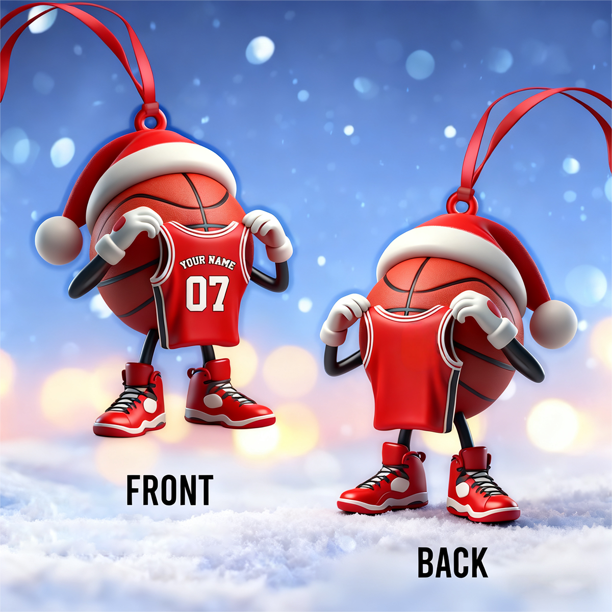 Custom Name Basketball Personalized Acrylic Ornament Basketball Lover Christmas Gift