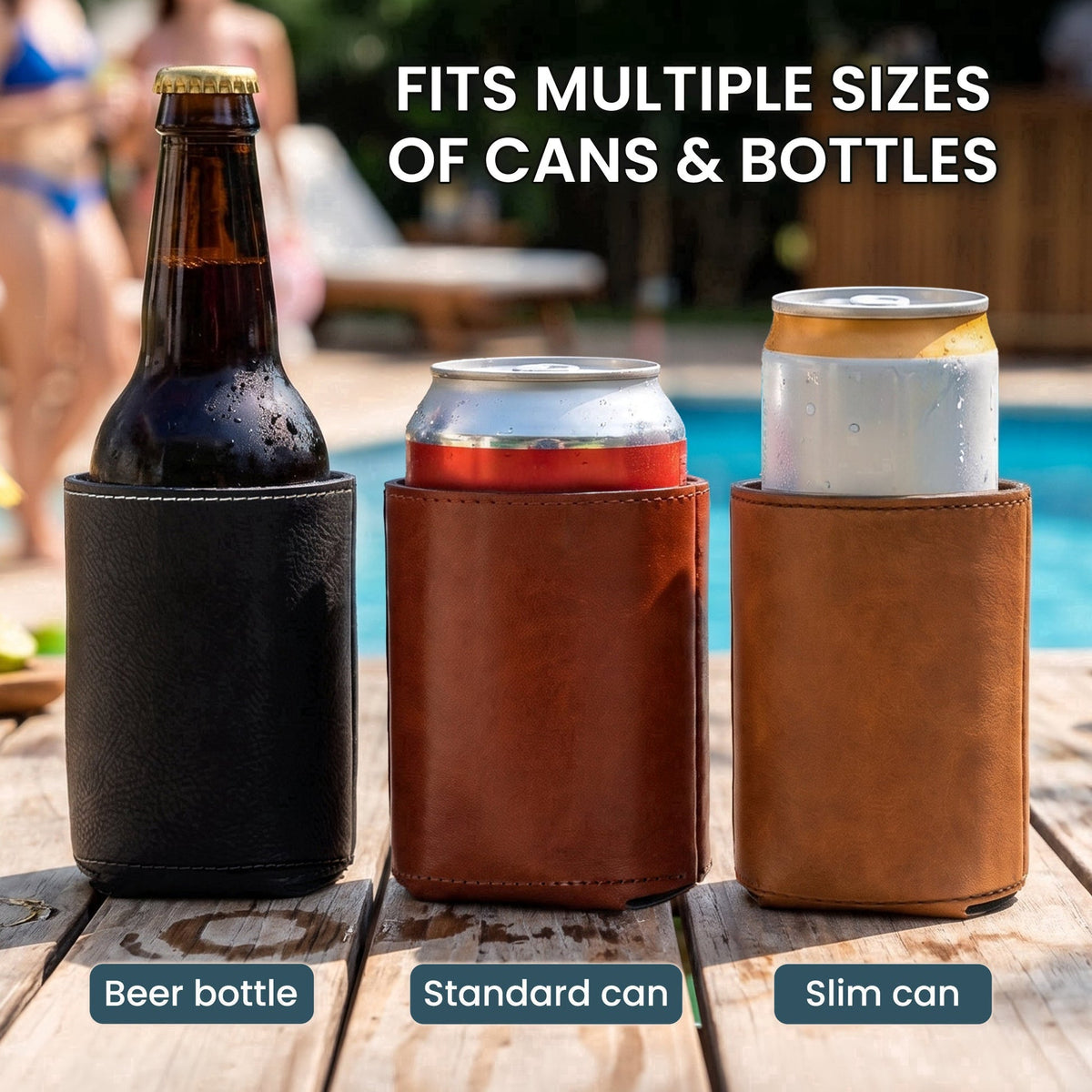 Wedding Party Favor – Personalized Engraved Can Cooler With Name & Date