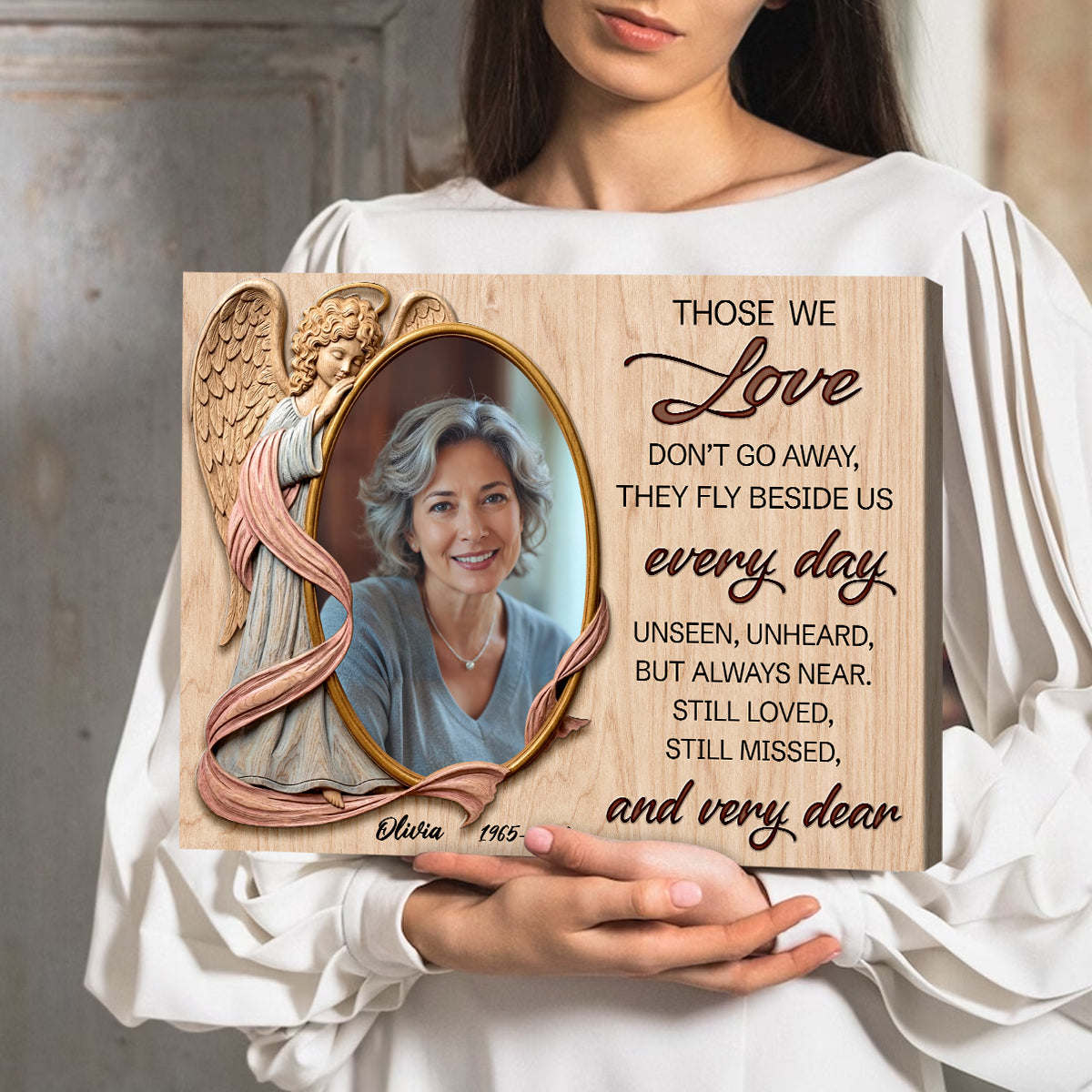 Personalized Memorial Canvas With Photo – Sympathy Gift For Loss Of Loved One