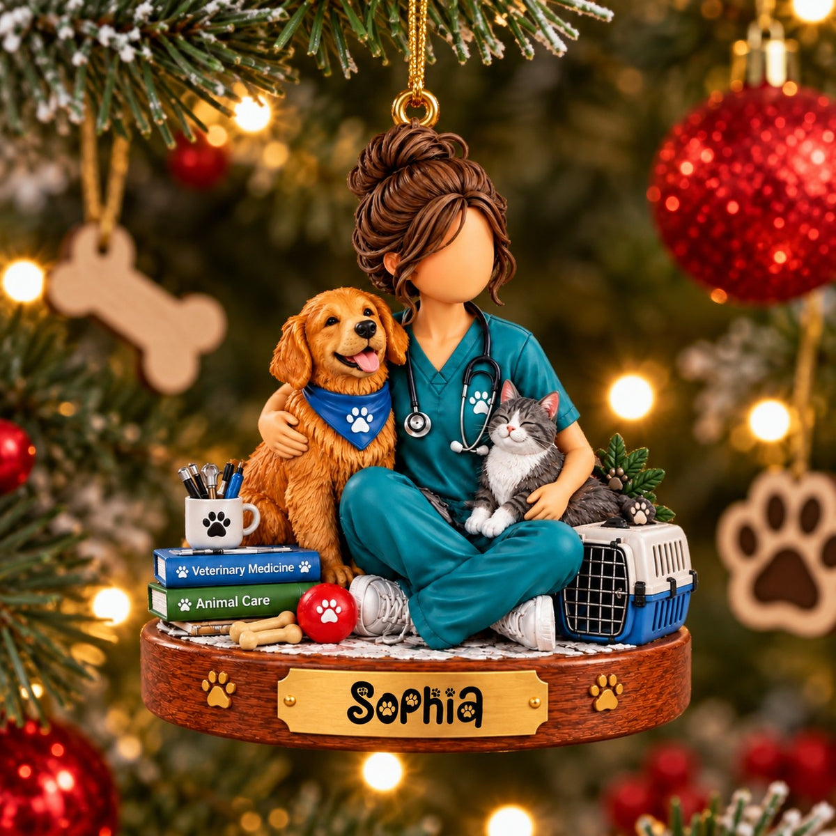 Personalized Vet Tech Ornament, Veterinarian Christmas Gift