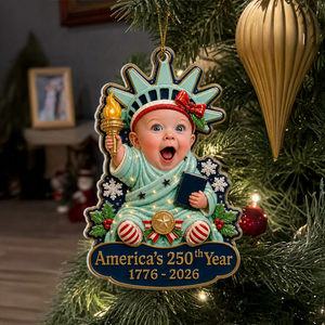 "Liberty Baby" – Personalized Acrylic Ornament | Patriotic Baby Keepsake Gift