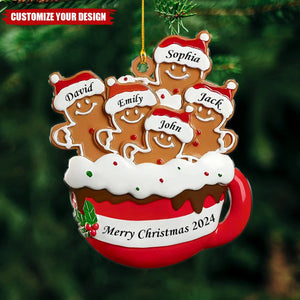 Personalized Christmas Gingerbread Family Ornament