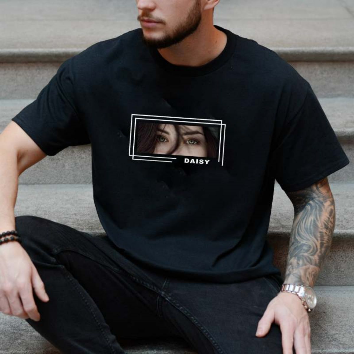 Unique Custom Eyes Tee Loved One's Eyes Personalized Eyes Artwork T Shirt