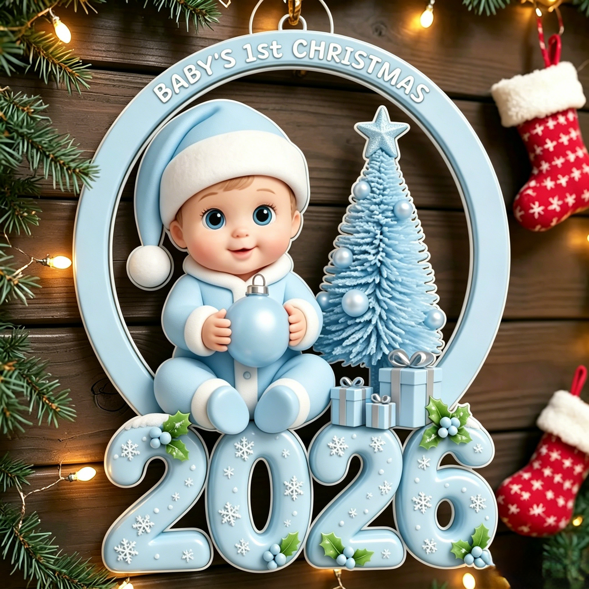 Personalized Baby's First Christmas Ornament – Pink Tree Acrylic Keepsake For Newborns