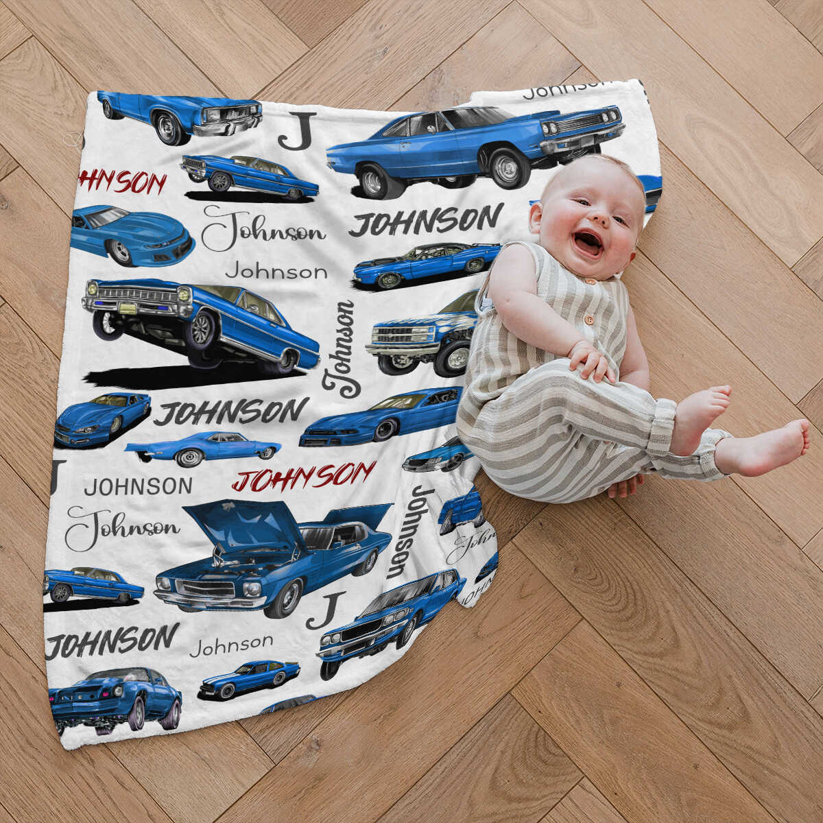 "Classic Muscle Car" Personalized Blanket – Custom Name Fleece Throw For Car Enthusiasts