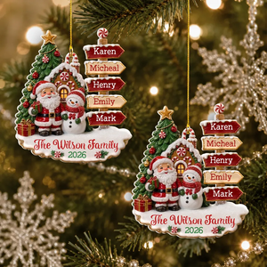 "Family Christmas" – Personalized White Acrylic Ornament | Holiday Keepsake For Families