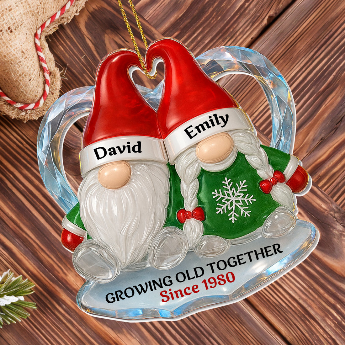 Personalized "Growing Old Together" Acrylic Ornament – Gift For Couples