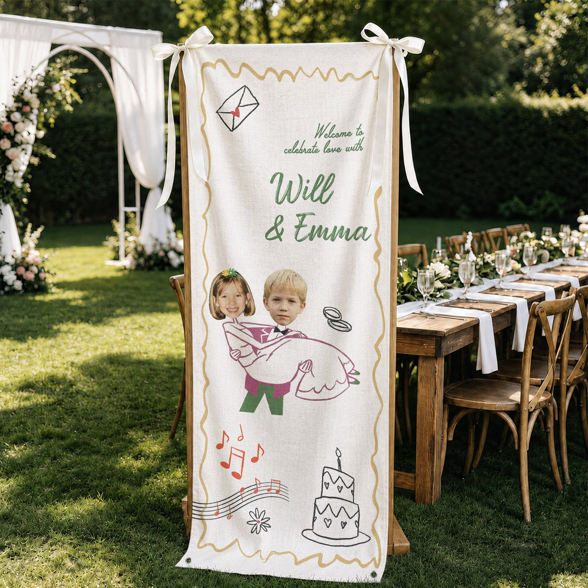 Personalized Wedding Welcome Sign – Custom Couple Photo Decor & Favors