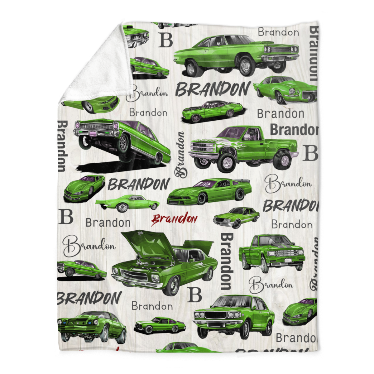 "Classic Muscle Car" Personalized Blanket – Custom Name Fleece Throw For Car Enthusiasts