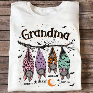 "Grandma's Little Bat Crew" – Personalized Halloween Shirt | Cute Gift For Grandma
