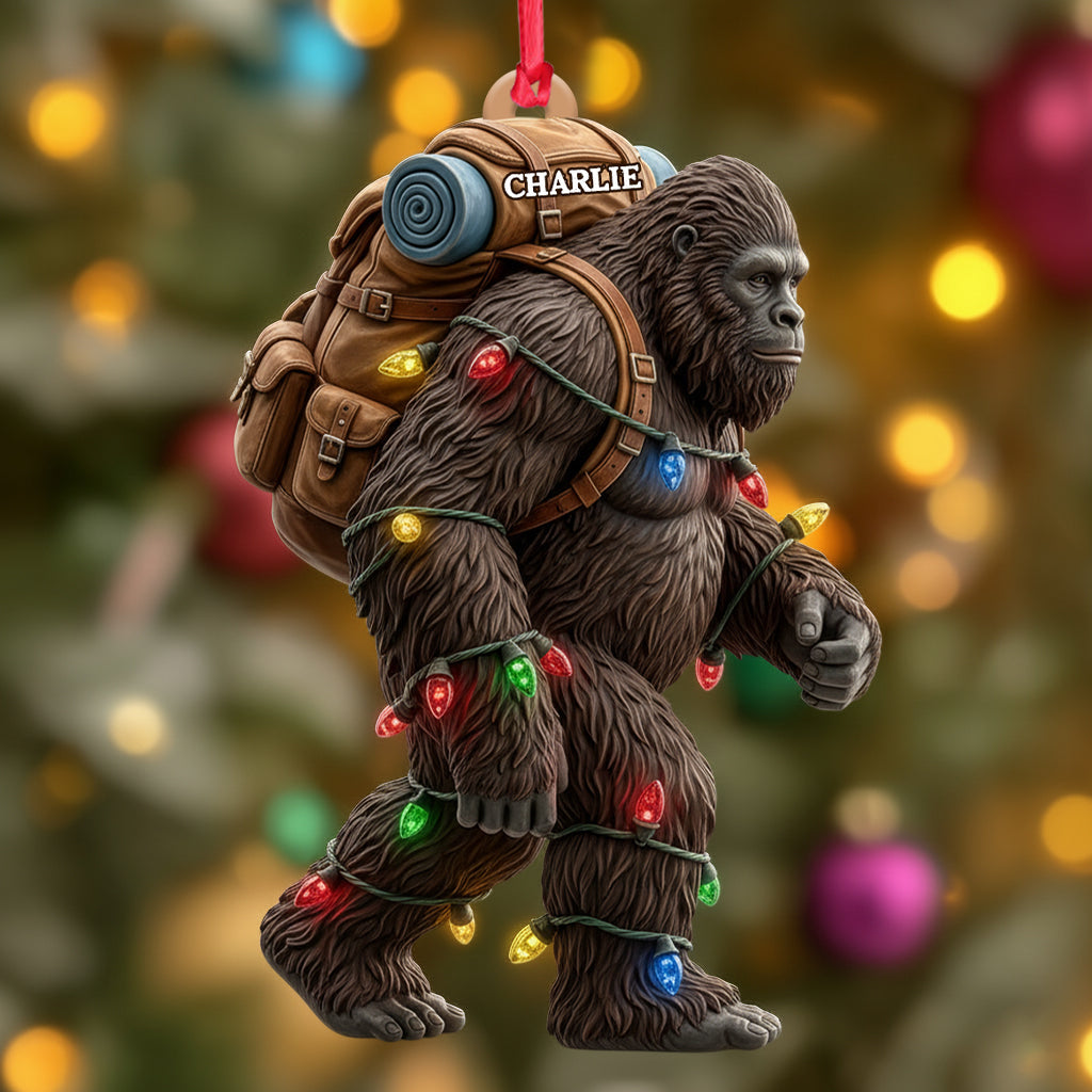 Sasquatch Holiday Spirit - Personalized Acrylic Ornament Gift For  Hiking Lover