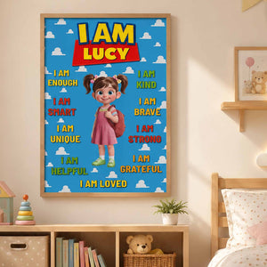 Personalized "I Am Enough" Affirmations Poster – Gift For Kids & Grandkids