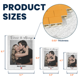 Anniversary Gift For Him & Her – Personalized "Forever & Always" Building Blocks With Custom Photo