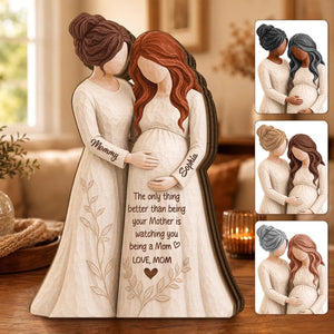 "Our Greatest Adventure Begins" – Custom Thick Wooden Plaque | Personalized Pregnancy Gift For New Mom & Daughter