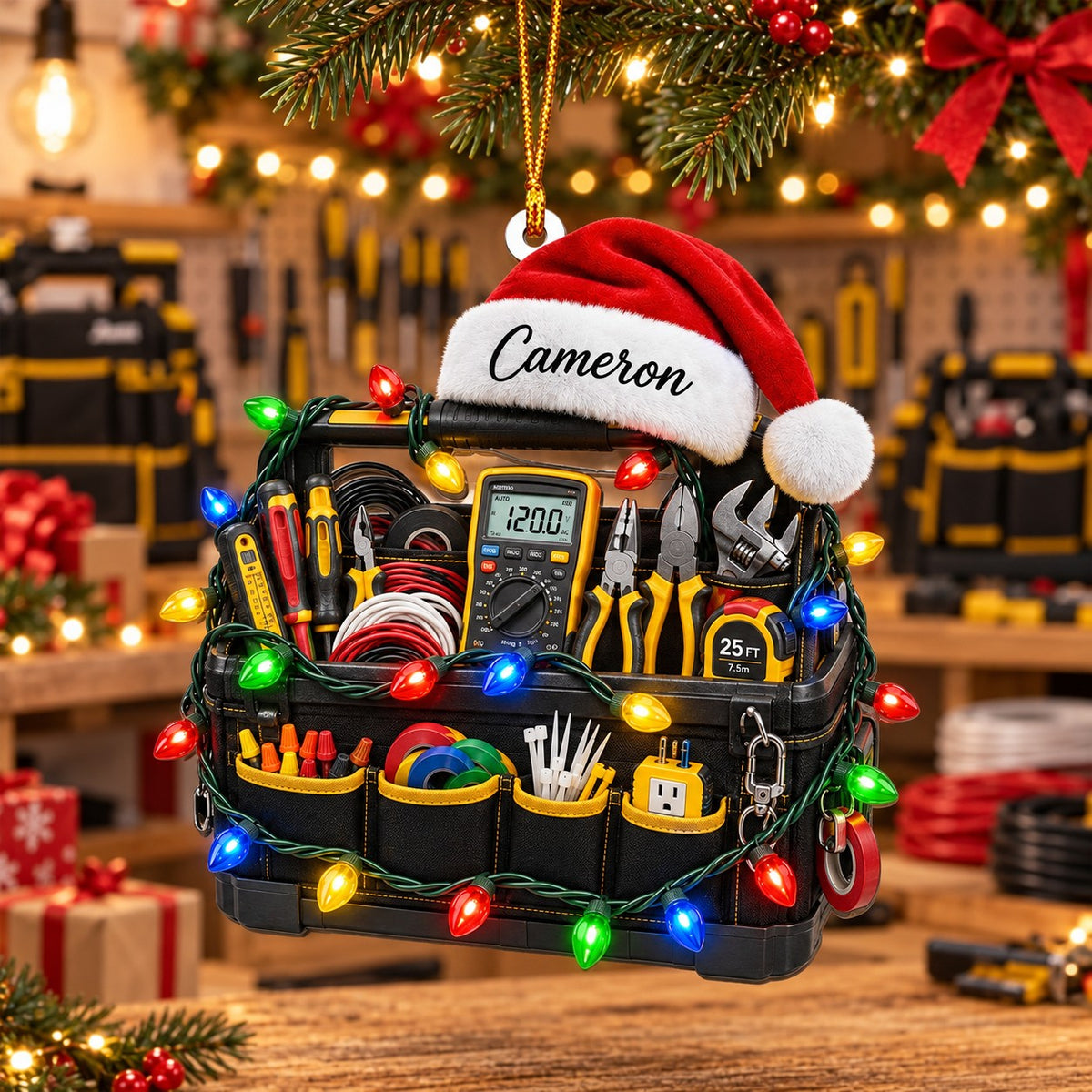 Personalized Electrician Tool Bag Christmas Ornament – Electrician Gift