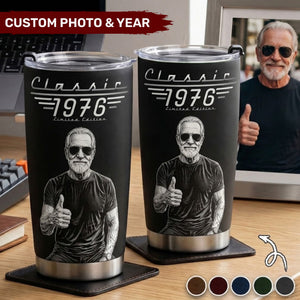 Father's Day & Birthday Gift For Him – Personalized Custom Photo Tumbler | Classic Limited Edition