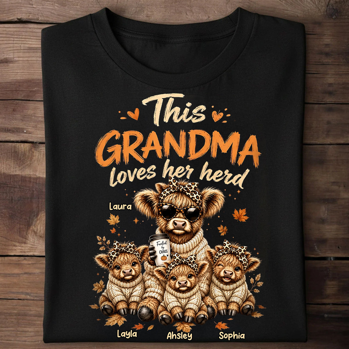 Personalized "This Grandma Loves Her Herd" Shirt – Cozy Tee For Grandma
