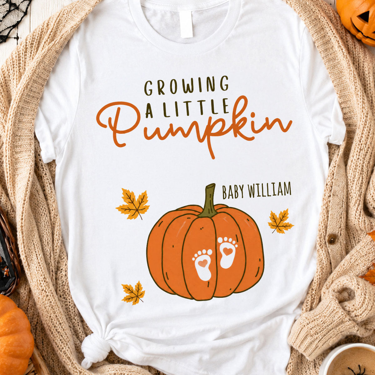 "Growing A Little Pumpkin" – Personalized T-Shirt | Gift For Wife & Daughter