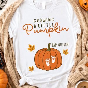 "Growing A Little Pumpkin" – Personalized T-Shirt | Gift For Wife & Daughter
