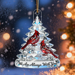 "Memorial Tree Cardinals" – Personalized Acrylic Ornament | Remembrance & Sympathy Gift For The Whole Family