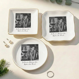 Custom Bestie Photo Trinket Tray – Personalized Jewelry Dish For Best Friend Friendship Gift
