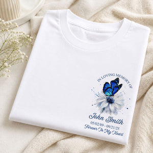 "Forever In My Heart" – Butterfly Memorial Shirt | A Personalized Remembrance Gift For Grieving Hearts
