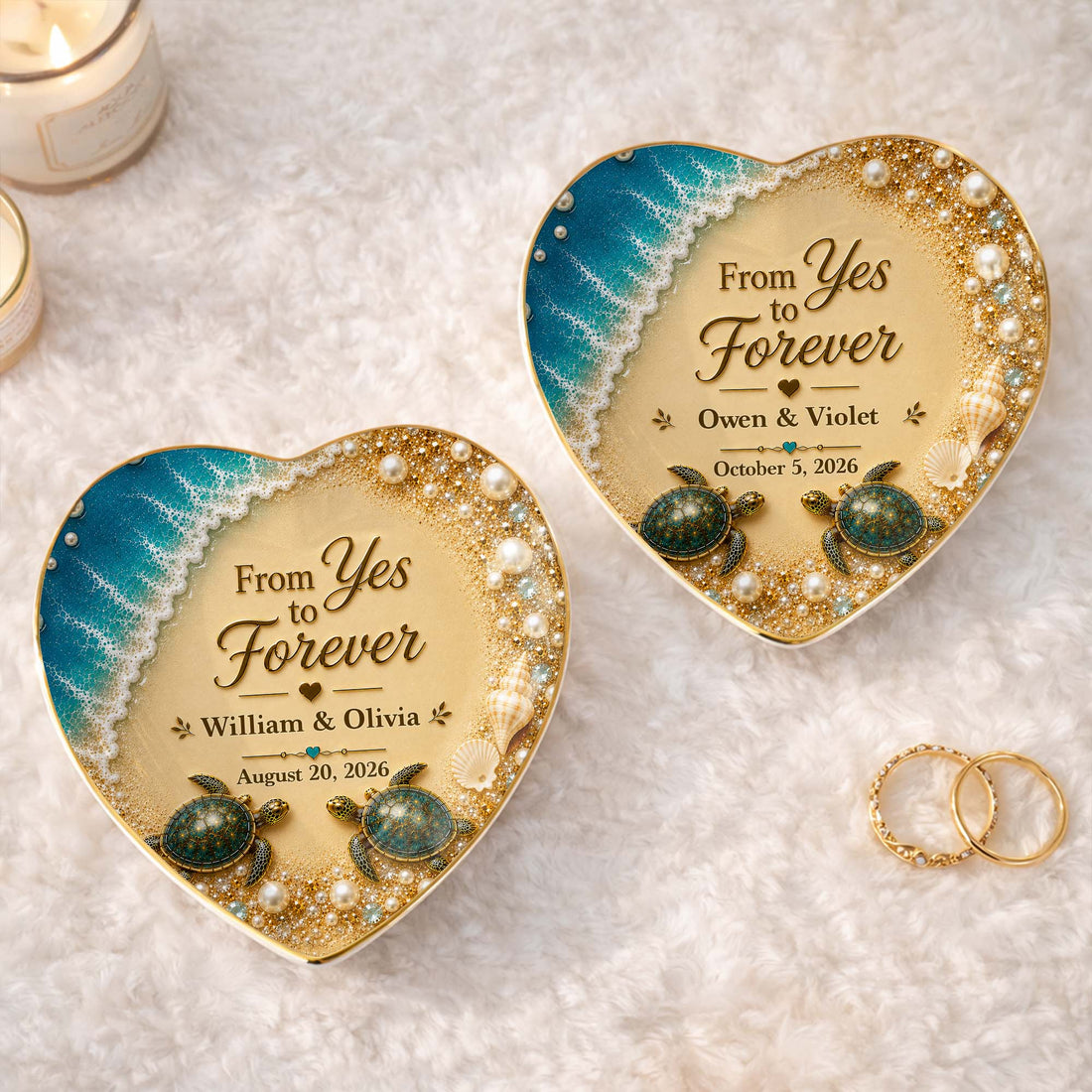 "From Yes To Forever" – Personalized Jewelry Dish | Gift For Couples