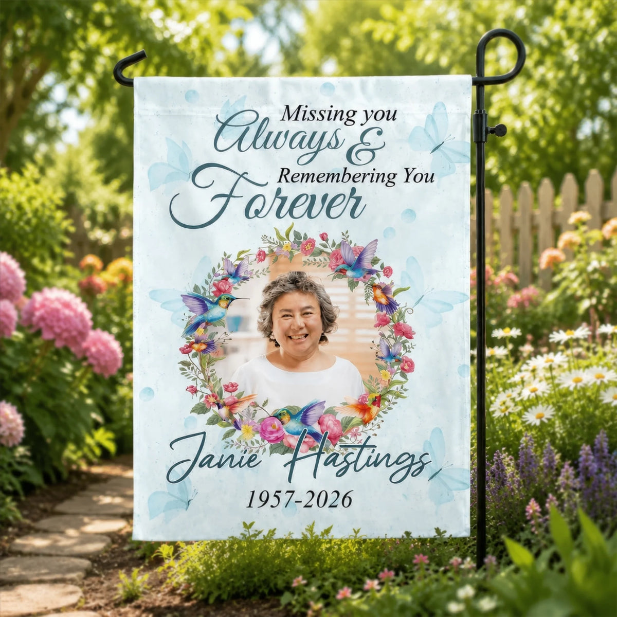 Memorial Garden Flag – Personalized "Missing You Always, Remembering You Forever" For Loss Of Loved One