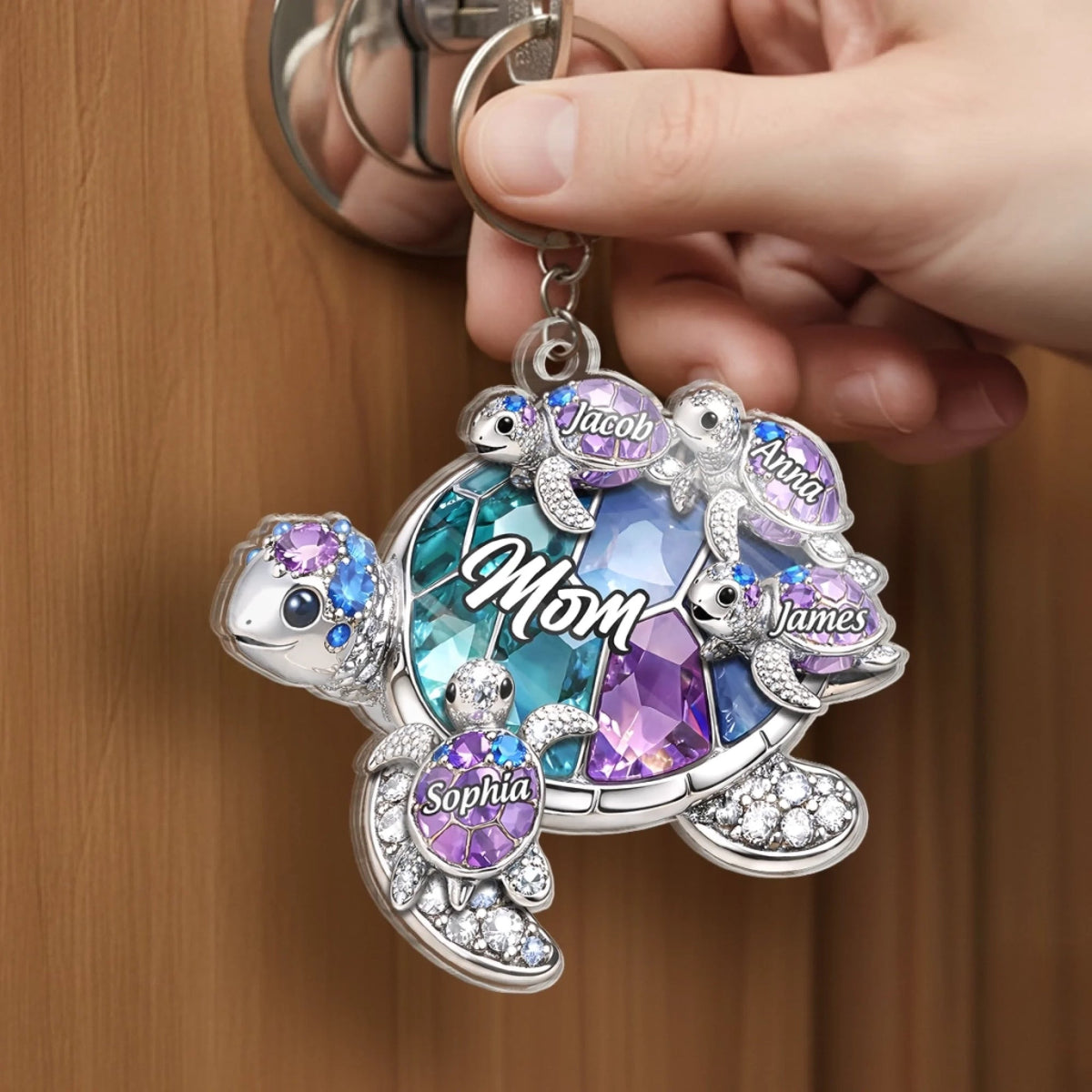 Custom Shaped Acrylic Keychain - Personalized Mother's Day Birthday Gifts For Mom, Grandma