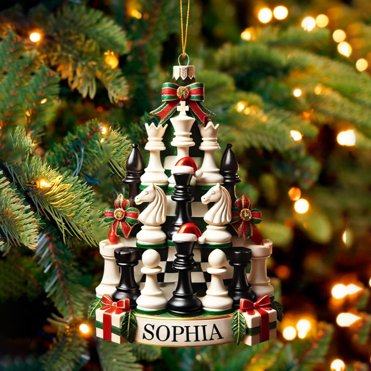 Personalized Chess Christmas Ornament, Gift for Chess Lovers