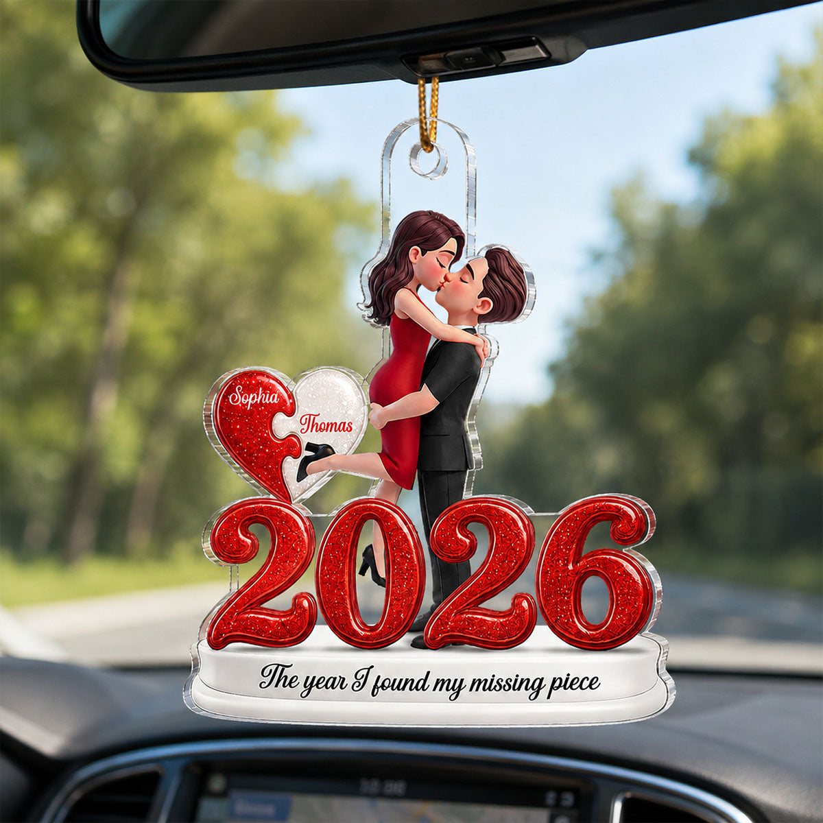 "The Year I Found My Missing Piece" – Personalized Acrylic Ornament | Christmas Keepsake For Couples