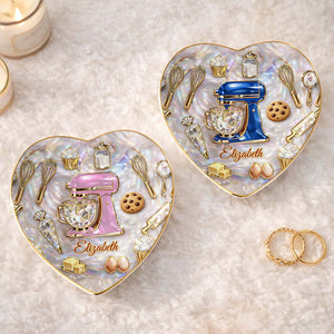 Gift For Bakers & Cookie Lovers – Personalized "Baking With Love" Jewelry Dish
