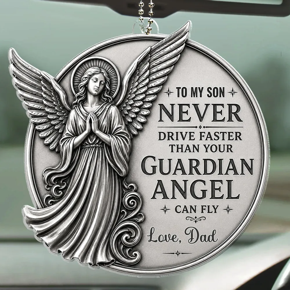 "Protected By Love And Grace" – Personalized Car Ornament | Faith-Based Car Keepsake