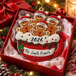 "Gingerbread Family Christmas" – Personalized Acrylic Ornament | Holiday Keepsake For Families