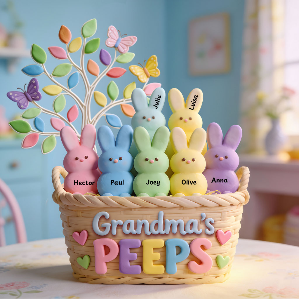 Personalized Grandma Bunny Easter Custom Shaped Acrylic Plaque