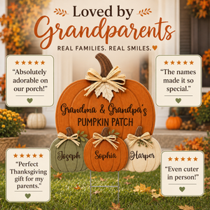 "Grandma & Grandpa's Pumpkin Patch" – Cozy Rustic Fall Yard Sign | Personalized Fall Decor For Grandparents