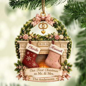 "Our First Christmas As Mr. & Mrs." – Personalized Acrylic Ornament | Christmas Gift For Couples