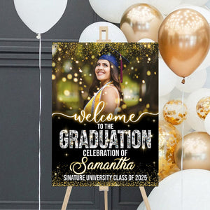 Custom Photo Grad Party Canvas Sign - Personalized Graduation Decoration Canvas