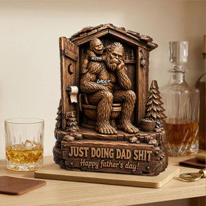 Father's Day Gift For Dad & Husband – Personalized "Just Doing Dad Sh*t" Wooden Plaque