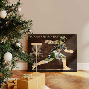 Personalized Disc Golf Photo Collage Canvas – Custom Gift For Disc Golfers & Father's Day