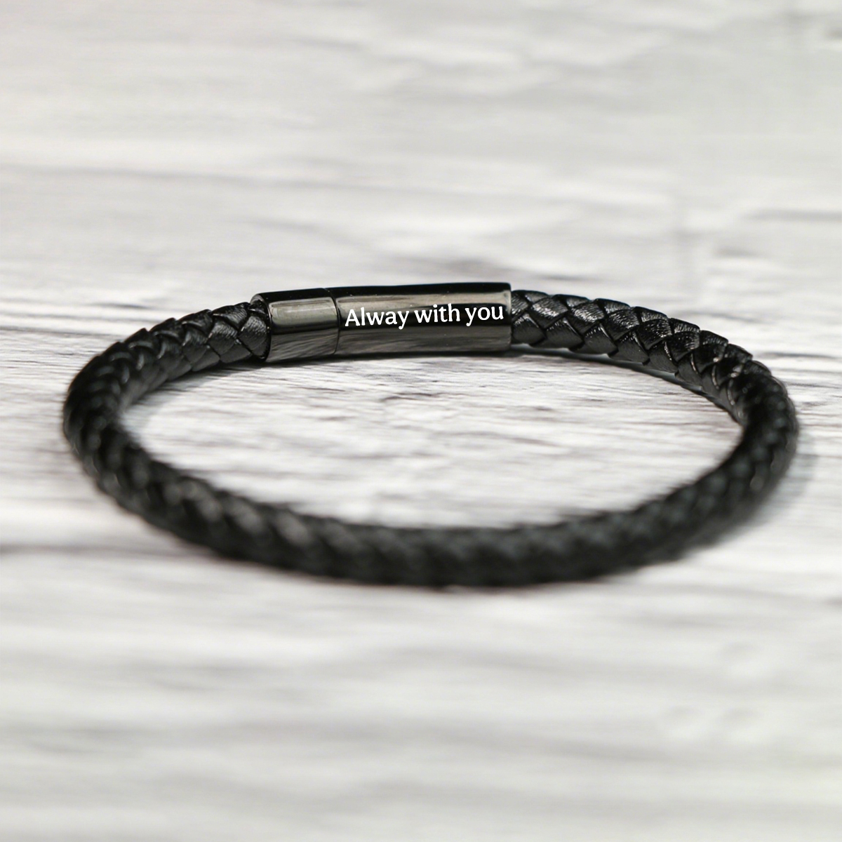 Personalized Memorial Buckle Leather Bracelet