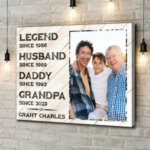 Legend Husband Daddy Grandpa Customized Canvas Poster – Unique Father’s Day Gift