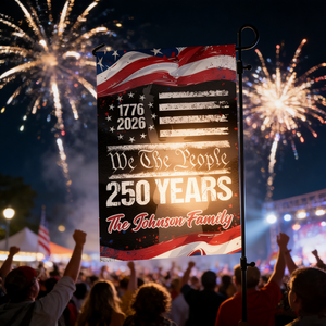 250 Years America 250th Birthday 1776-2026 Personalized Garden Flag Gift for Family