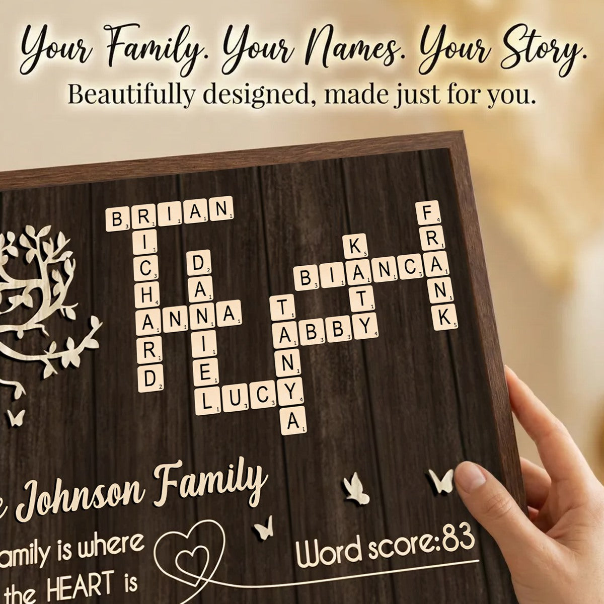 Family is Where the Heart is - Personalized Poster - Sentimental Gift for Loved Ones