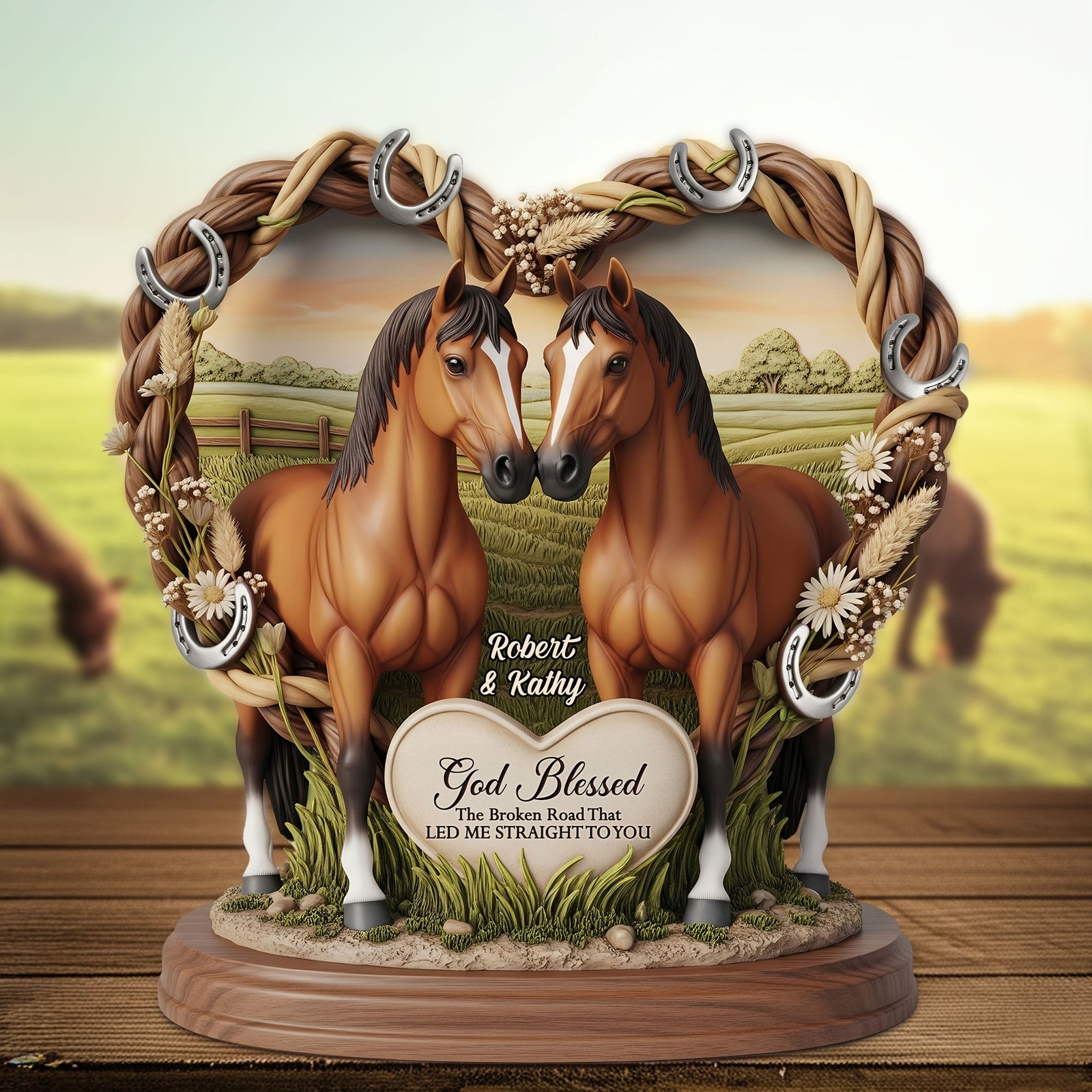 Horse Couple - Personalized Acrylic Plaque Gifts For Husband Wife