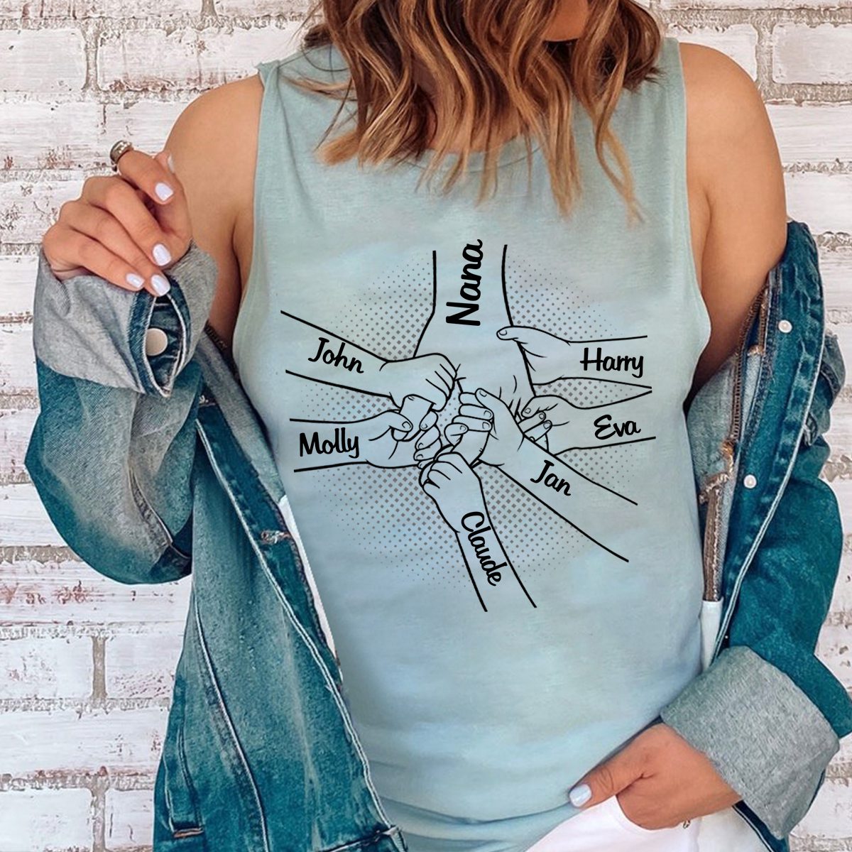 Hand in Hand I Will Always Protect You Family Personalized Tank Top