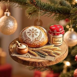 Personalized Sourdough Bread Ornament, Custom Baker Christmas Acrylic Ornament, Bread Lover Gift, Bakery Keepsake